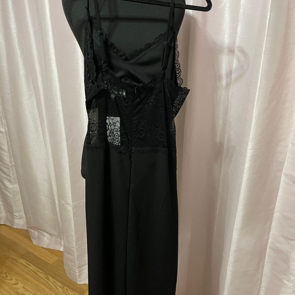 Black lace midriff slip dress - Picture 6 of 8